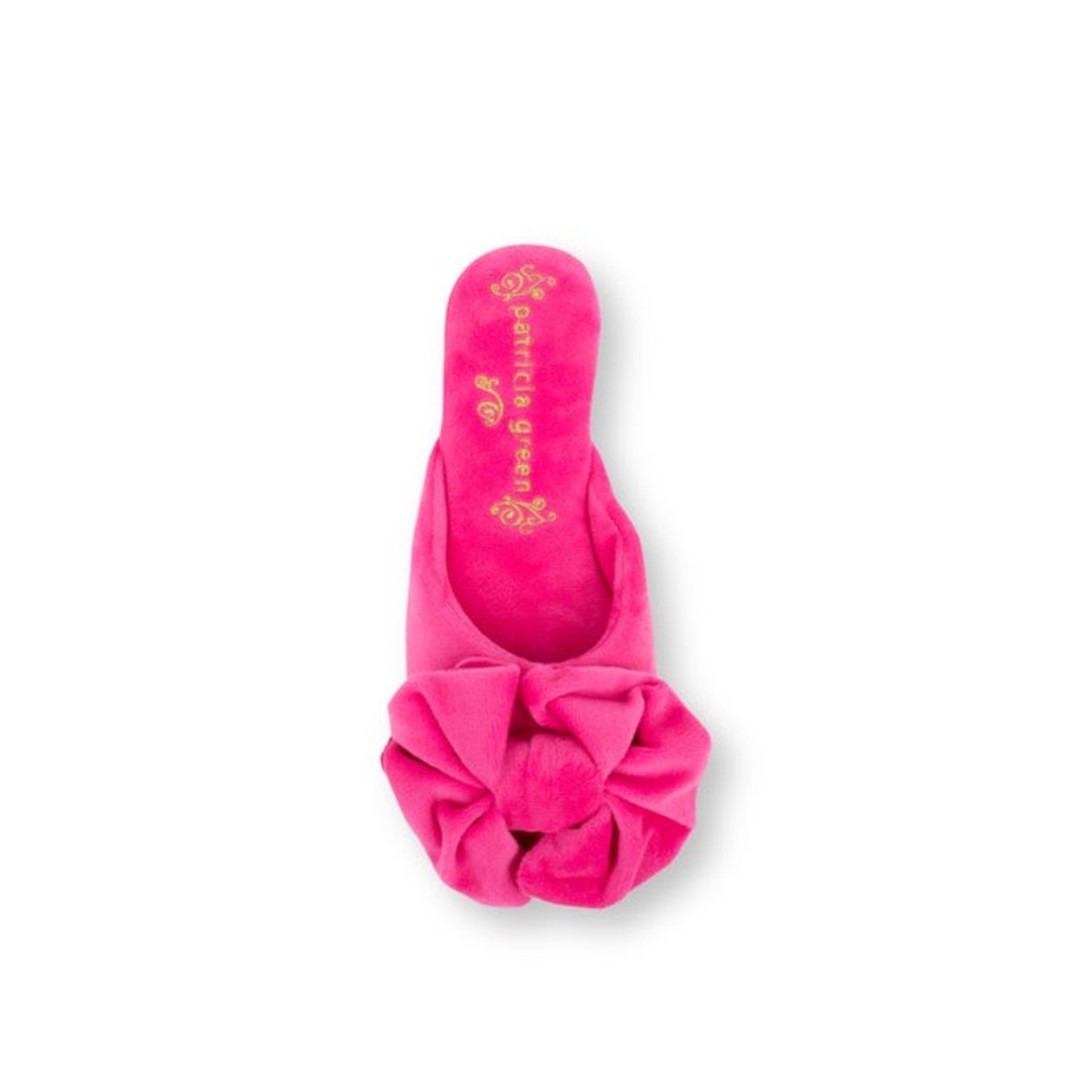 $226 RARE NEW Womens Velvet Slippers Small Patricia Green Cozy with Betty Bow